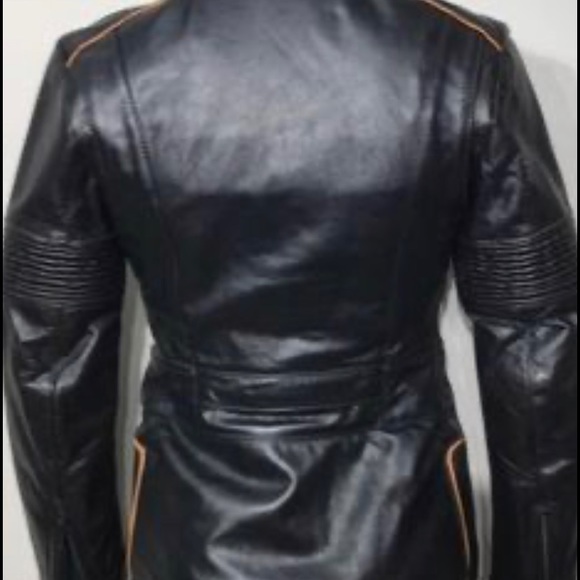 Ladies Vintage leather motorcycle jacket - size 8 - Picture 3 of 7